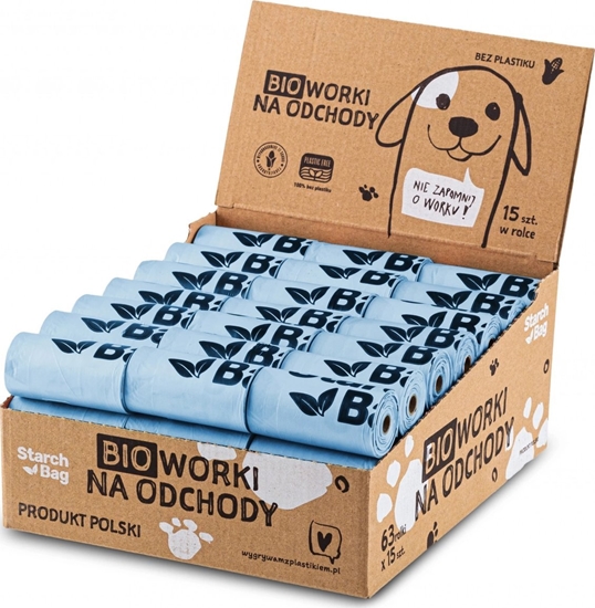 Picture of Zolux STARCHBAG Kompostowalne BIOworki na odchody 63 rolki x 15 szt., kol. bkitny