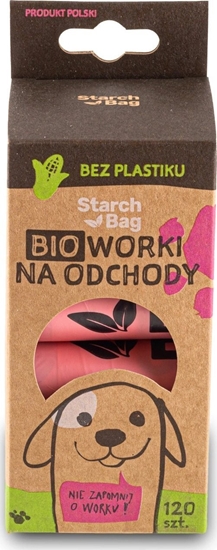 Picture of Zolux STARCHBAG Kompostowalne BIOworki na odchody 8 rolek x 15 szt., kol. róowy