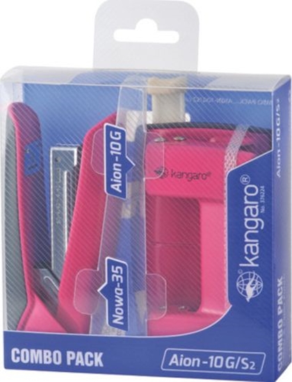 Picture of Zszywacz Kangaro dziurkacz Aion-10G i zszywacz Nowa-35 róowy