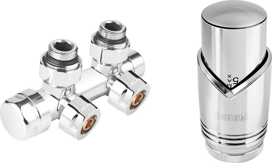 Picture of ZTD30CR DEKORACYJNY ZESTAW TERMOST. ZESPOLONY, KTOWY Z GOWIC, CHROM, FERRO // G.ZT.KT.FERRO-DUO/CHROM