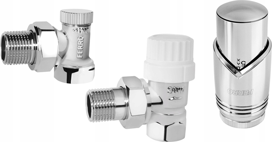 Picture of ZTM31CR DEKORACYJNY ZEST. TERMOST. KTOWY CHROM (GOWICA+ZAW.TERM.+ZAW.ODC.) FERRO // G.ZT.KT.FERRO-CHROM