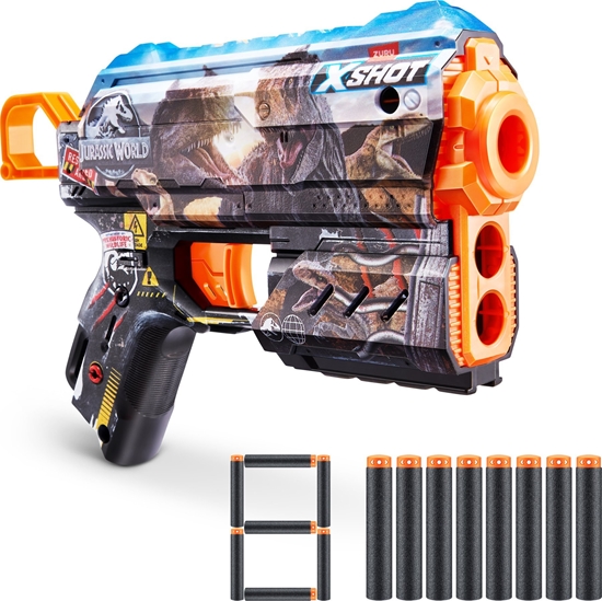 Picture of Zuru XSHOT Skins Flux Blaster - Jurassic World Skins (8 pile)