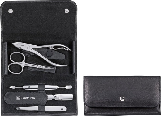 Picture of Zwilling CLASSIC snap fastener leather case, black, 5 pcs.
