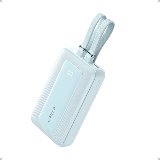 Picture of Powerbank ZOLO 10000mAh 30W wbudowany kabel USB-C oraz USB-Lightning, niebieski