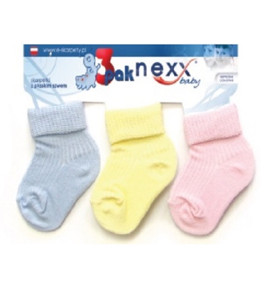 Picture of 0-3 mēn. (9,7-12 cm) zeķes kokvilna ar plakanšuvi 3 gab. 3-PAK/SKGW-MIX-0-3-GIRL