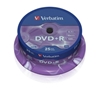 Picture of 1x25 Verbatim DVD+R 4,7GB 16x Speed, matt silver