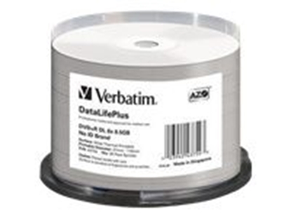 Изображение 1x50 Verbatim DVD+R Double Layer 8x Speed 8,5GB thermal printable