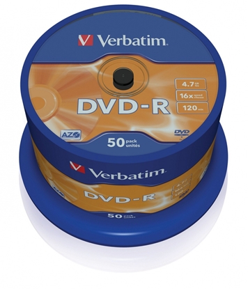 Изображение 1x50 Verbatim DVD-R 4,7GB 16x Speed, matt silver