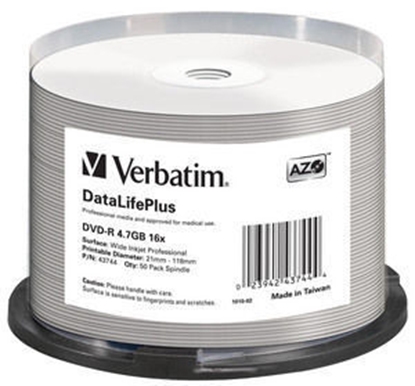 Изображение 1x50 Verbatim DVD-R 4,7GB 16x wide printable NON-ID