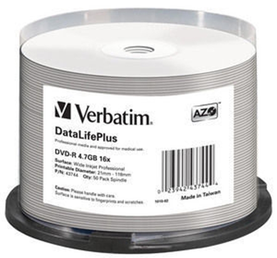 Изображение 1x50 Verbatim DVD-R 4,7GB 16x wide printable NON-ID