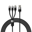 Attēls no 3in1 USB cable Baseus StarSpeed Series  USB-C + Micro + Lightning 3 5A  1.2m (Black)