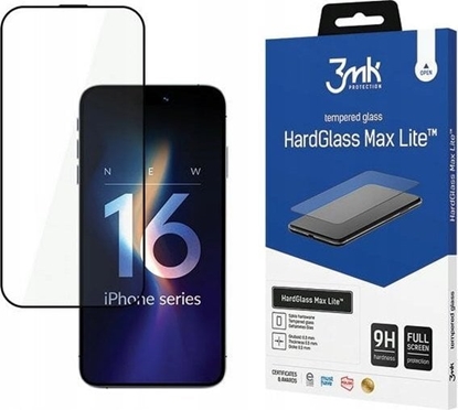 Attēls no 3MK 3MK HardGlass Max Lite iPhone 16 Pro 6.3 czarny/black, Fullscreen Glass Lite