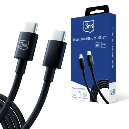 Attēls no Kabel USB 3MK USB-C - USB-C 1.2 m Czarny (5903108541220)
