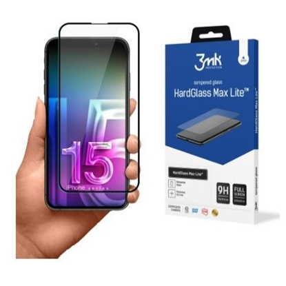 Изображение 3MK Apple iPhone 15 HardGlass Max Lite Black