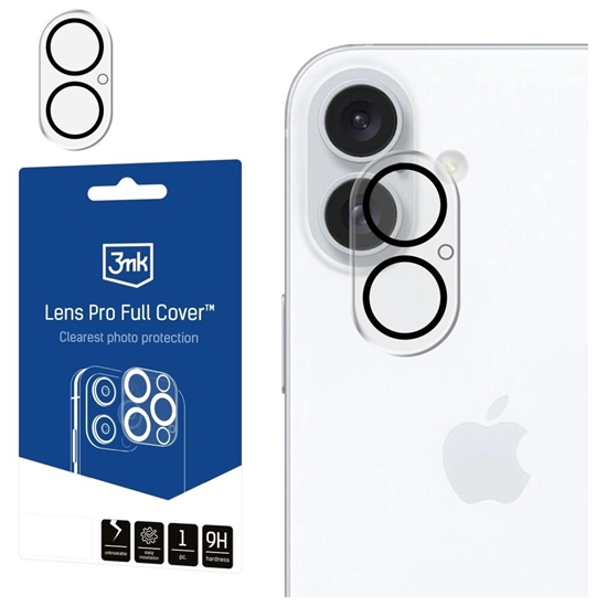 Изображение Ochrona na obiektyw aparatu 3MK Lens Pro  FullCover do Apple iPhone 17