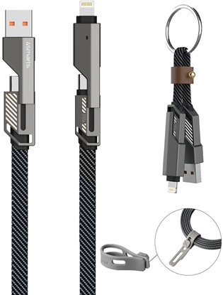 Изображение Kabel USB 4smarts USB-A + USB-C - USB-C 1.5 m Grafitowy (541456)