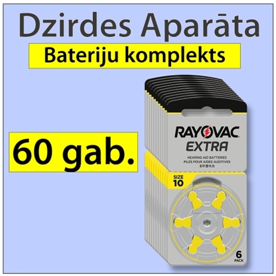 Picture of 60 gab. Ekonomiskais Komplekts Dzirdes aparāta baterijas | izmērs 10 | Extra Advanced Zn-Air PR70