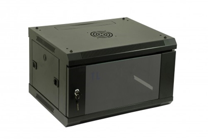 Picture of 6U 19'' Sienas komutācijas skapis/ 600 x 600 x 368mm/ Melns/ Nesalikts