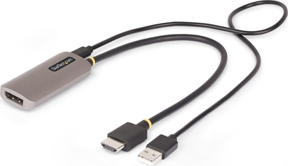 Attēls no Adapter AV StarTech StarTech 148B-HDMI-DP-8K adapter kablowy 0,3 m HDMI Typu A (Standard) DisplayPort Czarny, Srebrny