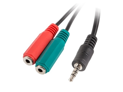 Attēls no Adapter Jack Mini(M) -> Jack Mini(F)x2 20cm czarny 