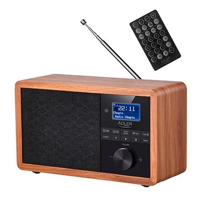 Attēls no Adler Radio DAB+ Bluetooth AD 1184 Display LCD, Black/Brown, Alarm function