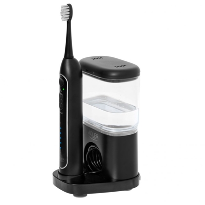 Attēls no Adler 2-in-1 Water Flossing Sonic Brush | AD 2180b | Rechargeable | For adults | Number of brush heads included 2 | Number of teeth brushing modes 1 | Black