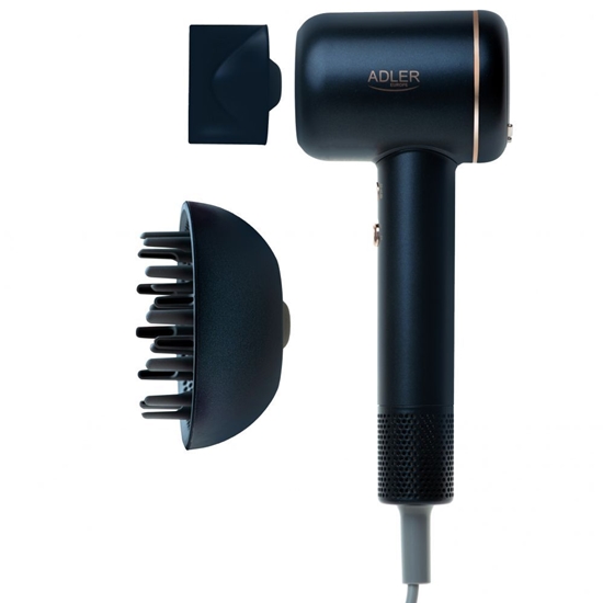 Picture of Adler Hair Dryer  AD 2270 SUPERSPEED  1600 W  Number of temperature settings 3  Ionic function  Diffuser nozzle  Black 5905575901965