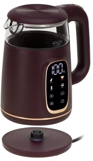 Picture of Adler Czajnik elektryczny szklany LED z regulacj temperatury 1,7L AD 1305 burgundy