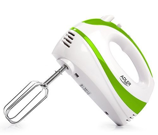Picture of Adler Mixer AD 4205 g Hand Mixer, 300 W, Number of speeds 5, Turbo mode, White/Green