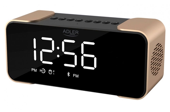 Изображение Adler Wireless alarm clock with radio AD 1190 AUX in, Copper/Black, Alarm function