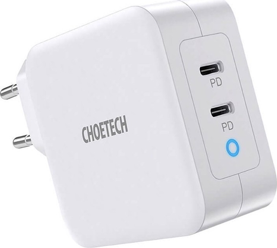 Picture of adowarka Choetech Kroviklis CHOETECH GaN 2xUSB Type-C: 100W, PD