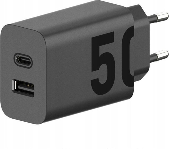Picture of adowarka Motorola Motorola Charger TurboPower 50W Duo USB-C + USB-A  w/ USB-C cable, Black