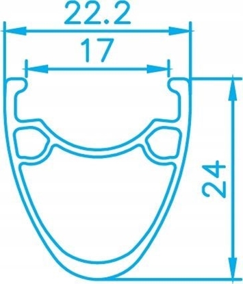 Изображение Alexrims Koa szosa-cross ALEXRIMS CXD6 ROAD DISC, 700C, Stoek 24mm, Tubeless Ready, Disc brake IS, Sztywna o, oyska maszynowe, Waga 1881g (NEW)