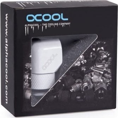 Attēls no Alphacool Alphacool icicle L connector rotatable G1/4 AG to G1/4 IG - white, connection (white, for soft hoses (PVC, silicone, neoprene))