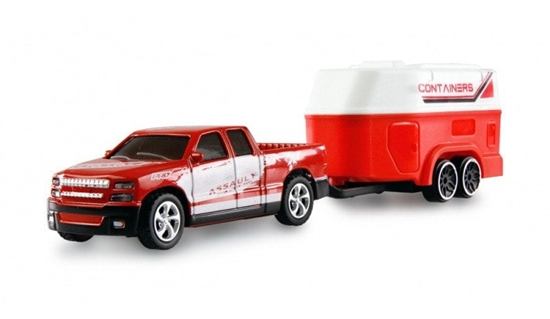 Picture of Amewi RC Pickup Die Cast mit Pferdeanhänger 1:64 RTR rot