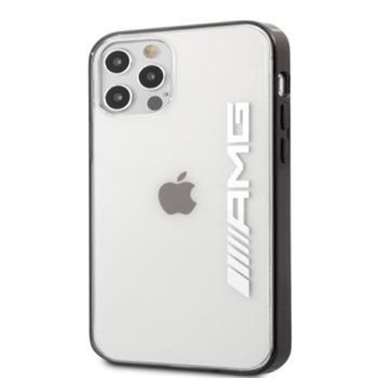 Picture of AMG Apple iPhone 12/12 Pro 6.1' Mettalic Black Edges Case Transparent
