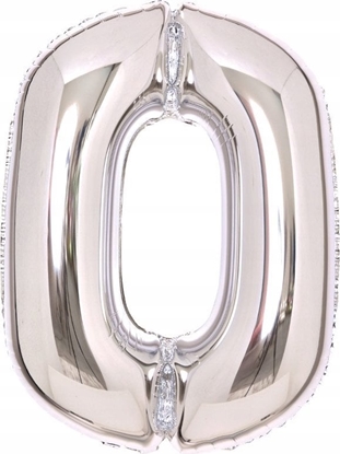 Attēls no AMSCAN Balon foliowy cyfra 0 srebrna 47x66cm 9913225