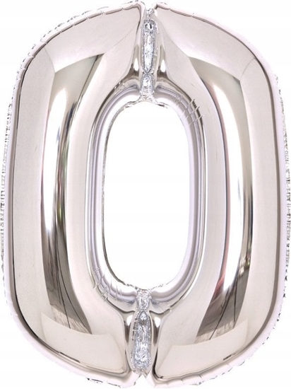 Picture of AMSCAN Balon foliowy cyfra 0 srebrna 47x66cm 9913225