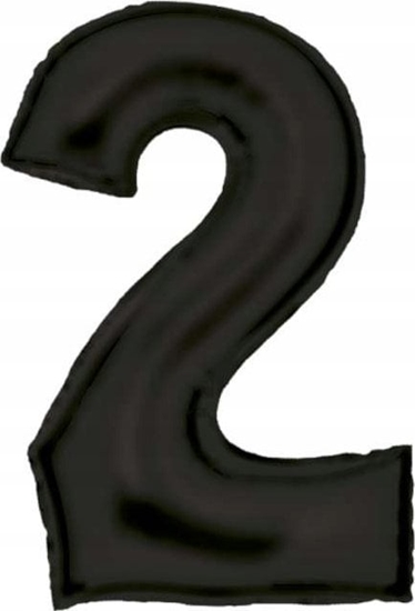 Изображение AMSCAN Balon foliowy cyfra 2 satynowa czarna 86cm N34 spakowany 9917304