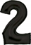 Attēls no AMSCAN Balon foliowy cyfra 2 satynowa czarna 86cm N34 spakowany 9917304