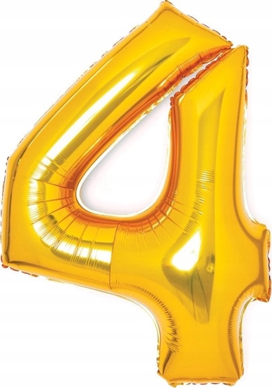 Изображение AMSCAN Balon foliowy cyfra 4 zota 51x66cm 9913209
