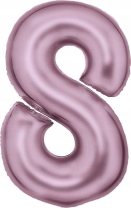 Изображение AMSCAN Balon foliowy cyfra 8 satynowy pastelowy ró 86cm spakowany 9917330