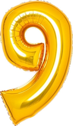 Изображение AMSCAN Balon foliowy cyfra 9 zota 47x66cm