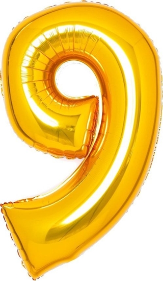 Изображение AMSCAN Balon foliowy cyfra 9 zota 47x66cm