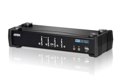 Attēls no Aten 4-Port USB DVI KVM Switch with Audio & USB 2.0 Hub (KVM Cables included)