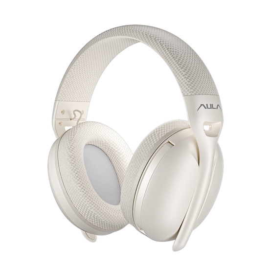 Picture of Aula S6 3in1 vieglas un pārnēsājamas austiņas ar Bluetooth / Wireless / vadu Beige