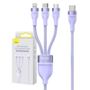 Picture of Baseus 3in1 USB cable Baseus Flash Series 2, USB-C + micro USB + Lightning, 100W, 1.5m (purple)