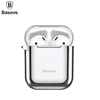 Picture of Baseus Apple Metallic Shining Ultra-thin Silicone Protector Case with Hook for Airpods 1 / 2 Silver