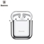 Изображение Baseus Apple Metallic Shining Ultra-thin Silicone Protector Case with Hook for Airpods 1 / 2 Silver