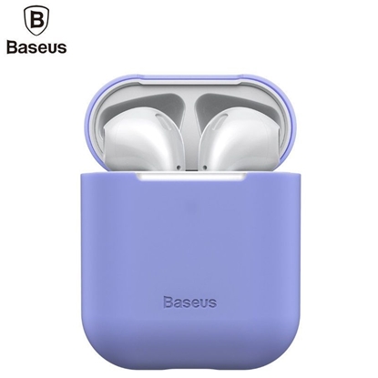 Attēls no Baseus Apple Silica Series Ultra-thin Silicone Protector Case for Airpods 1 / 2 Violet